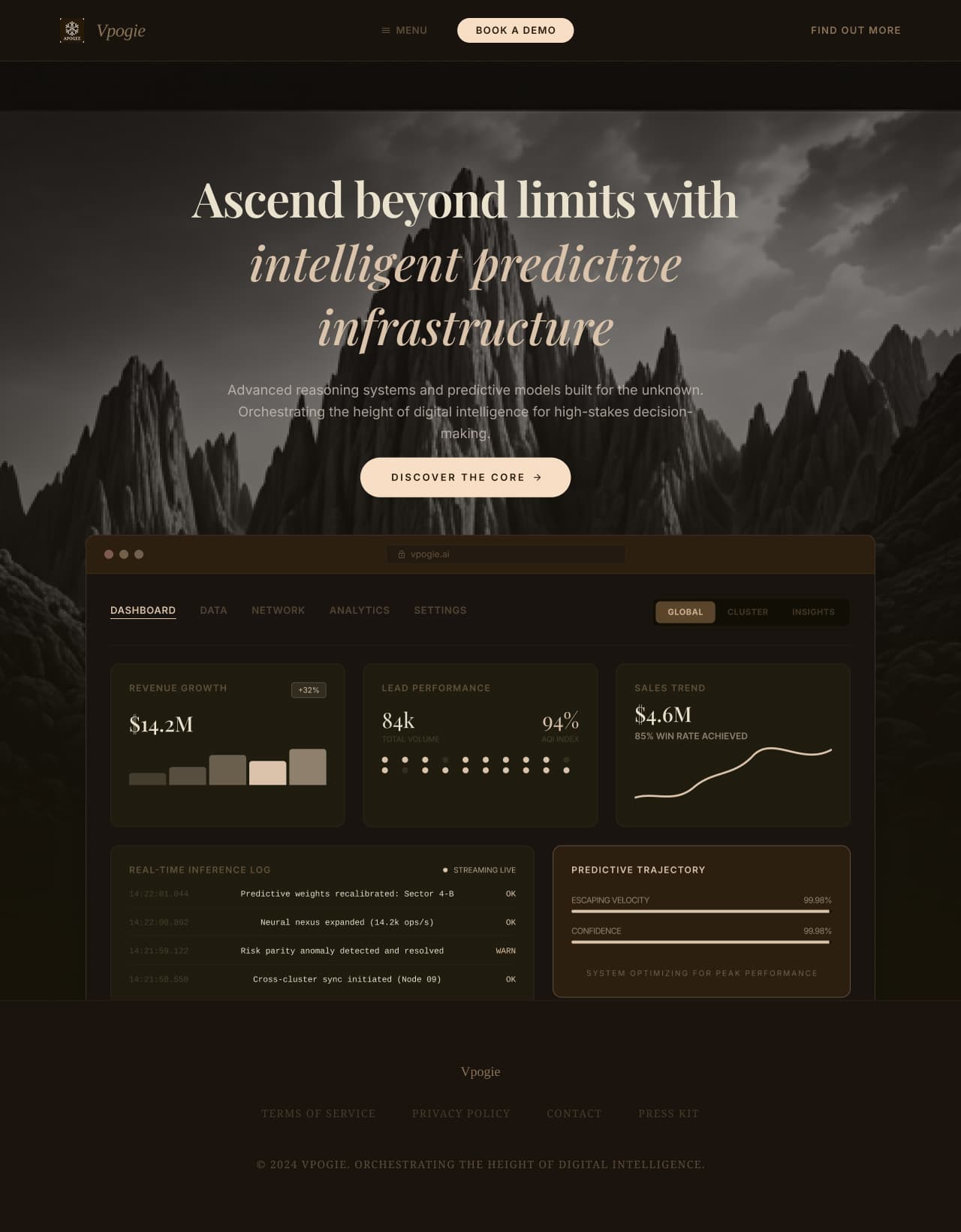 AI Predictive Infrastructure Landing Page